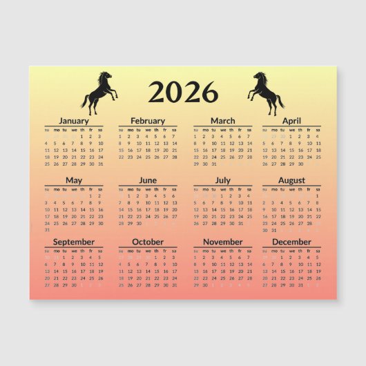 Chinese New Year of Horse 2026 Calendar (Voorkant)