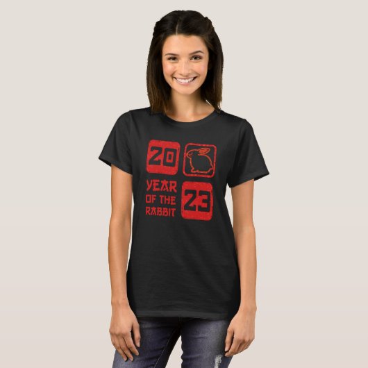 Chinese New Year Year of the Rabbit 2023 T-shirt (Voorkant volledig)