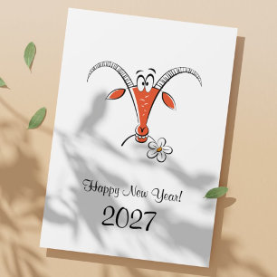 Chinese Nieuw Lumaar Nieuwjaar Vuur Geit 2027 Dier Feestdagenkaart