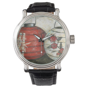 Chinese nieuwe jaarlantaarns met Floral Print Horloge
