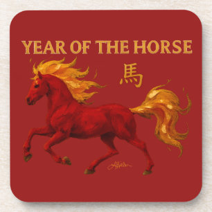 Chinese Nieuwjaar 2026 Yang Vuur Paard Bier Onderzetter