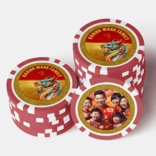 Chinese Nieuwjaar Dragon gepersonaliseerde foto Po Poker Chips