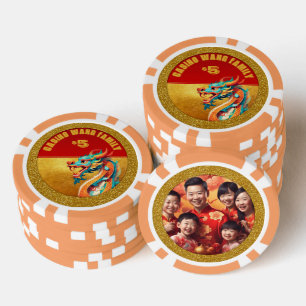 Chinese Nieuwjaar Dragon gepersonaliseerde foto Po Poker Chips