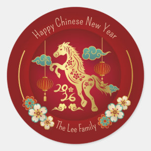 Chinese Nieuwjaar Stickers (Jaar van het Paard) Ro