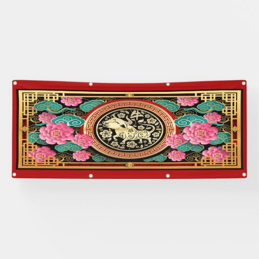 Chinese nieuwjaarbanner spandoek (Horizontaal)
