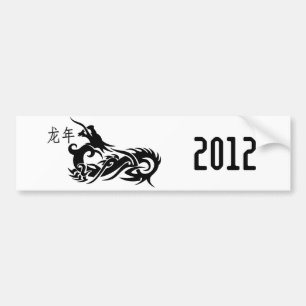 Chinese nieuwjaardraak 2012 bumpersticker