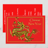 Chinese nieuwjaardraak kaart (Voorkant / Achterkant)