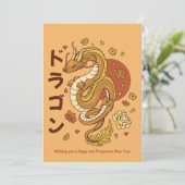 CHINESE NIEUWJAARSDRAAK FEESTDAGENKAART (Staand voorkant)