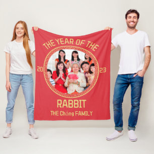 Chinese nieuwjaarsfoto van de aangepaste moderne f fleece deken