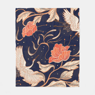 Chinese, oude, mooie bladen fleece deken