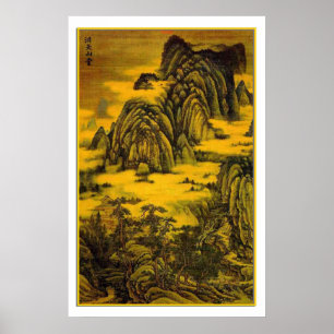 Chinese Oude Schilderij, berg Poster