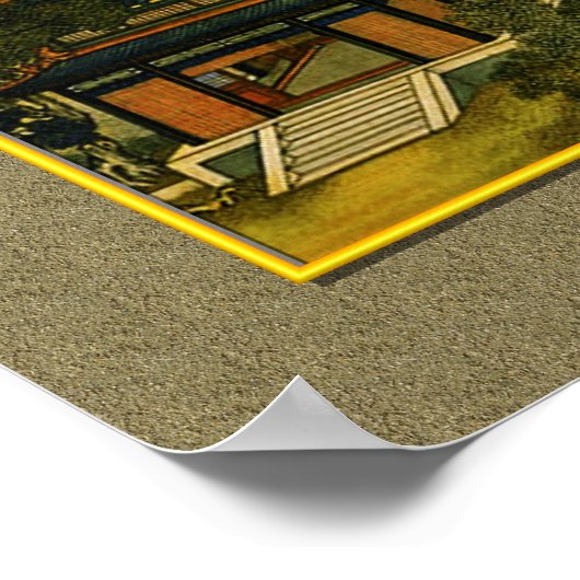 Chinese Ouderlijk schilderen, stad Poster (Hoek)