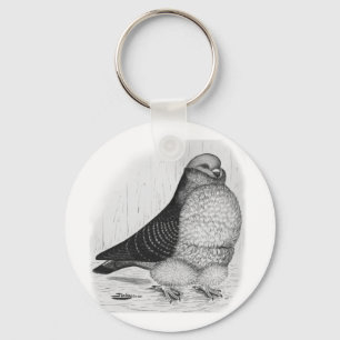 Chinese owl inkttekening sleutelhanger
