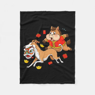 Chinese Paard Borzoi Grappige Kinderen Mannen Vrou Fleece Deken