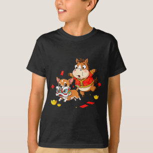 Chinese Paard Chihuahua Grappig Kind Mannen Vrouwe T-shirt