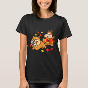 Chinese Paard Chow Chow Hond Kinderen Mannen Vrouw T-shirt