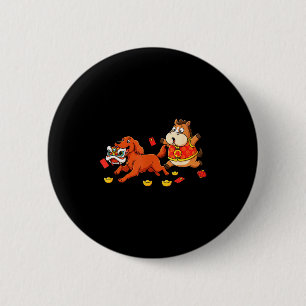 Chinese Paard Ierse Setter Kinderen Mannen Vrouwen Ronde Button 5,7 Cm