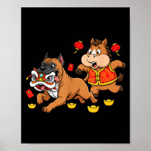 Chinese Paard Riet Cane Corso Kinderen Mannen Vrou Poster