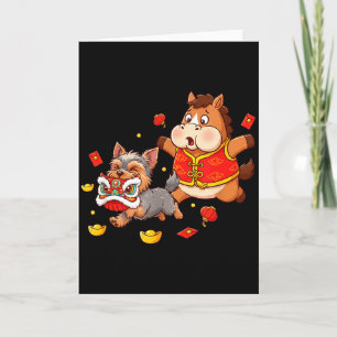 Chinese Paard Yorkshire Terrier Mannen Vrouwen Gel Kaart