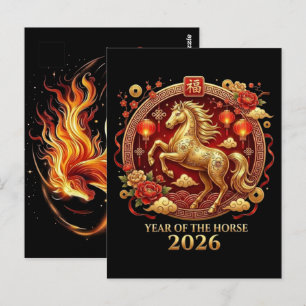 Chinese Paardjaar 2026-vieringen Briefkaart