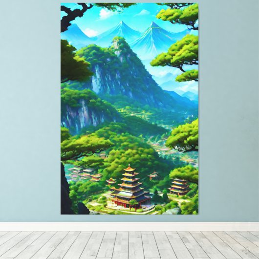 Chinese paleisvallei canvas afdruk (Insitu (Houten vloer))