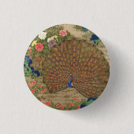 Chinese pauw en bloemen (17e eeuw)  ronde button 3,2 cm