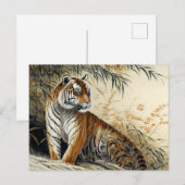 Chinese penseelschildpad tijger briefkaart (Voorkant / Achterkant)