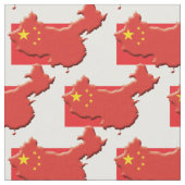 Chinese plattegrond van de vlag van CHINA Stof (Close Up)