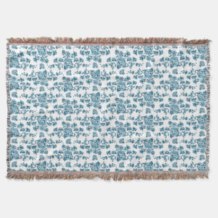 Chinese Porcelain Flowers Throw Blanket Deken