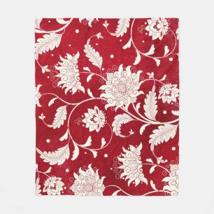 Chinese porselein imitatie: bloemenschilderij fleece deken