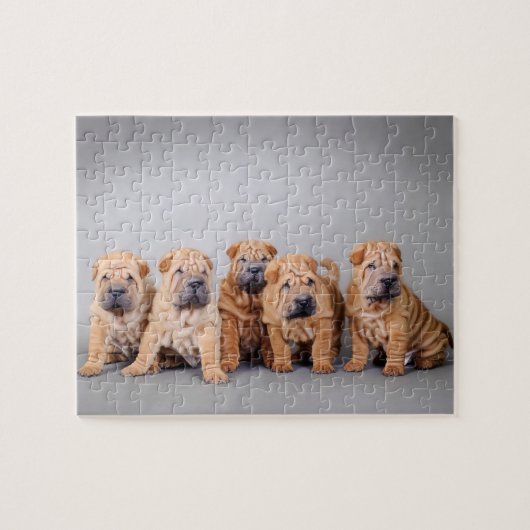 Chinese puppies met Shar pei Legpuzzel (Horizontaal)