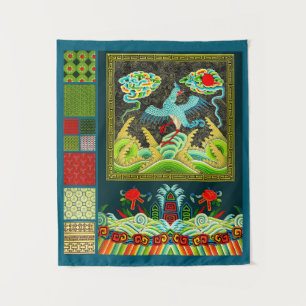Chinese Rank Badge en Motifs Collage Wandkleed