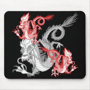 Chinese Red Dragon Mousepad Muismat
