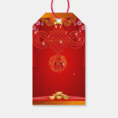 Chinese Red Knot Ox 2021 Gift Label Cadeaulabel (Achterkant)