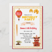 Chinese Restaurant Birthday Invitation (Devant / Derrière)