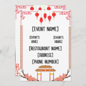 Chinese restaurantevenementen kaart (Voorkant / Achterkant)