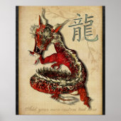 Chinese rode draak - Aangepaste afdruk Poster (Voorkant)