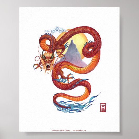 Chinese rode draak poster (Voorkant)