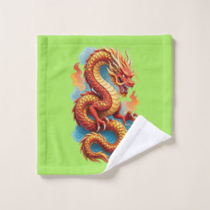 Chinese Rode Draak Vurig Illustratie-67561 Bad Handdoek