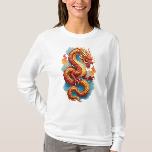 Chinese Rode Draak Vurig Illustratie-67561 T-shirt