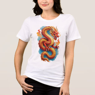 Chinese Rode Draak Vurig Illustratie-67561 Tri-Blend Shirt