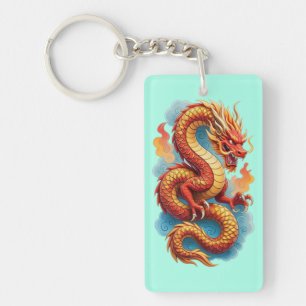 Chinese Rode Draak Vuur Illustratie-67561 Sleutelhanger