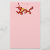 Chinese rode en gouddraak briefpapier (Voorkant)