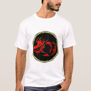 Chinese rode tribaldraak logo 2 t-shirt