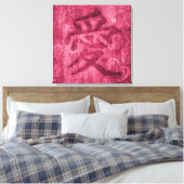 Chinese rood liefdessymbool vierkant canvas wrap (Insitu (Slaapkamer))