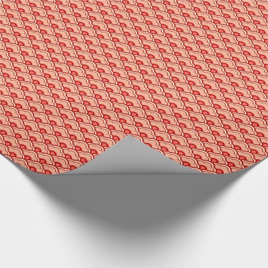 Chinese scallops, peach, Rust en Cream Cadeaupapier (Hoek)