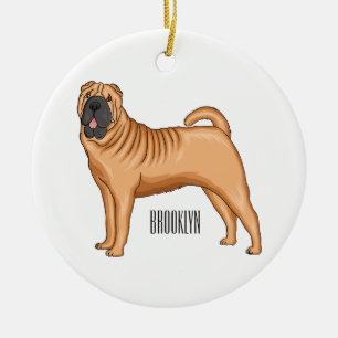 Chinese Shar-Pei cartoon illustratie Keramisch Ornament