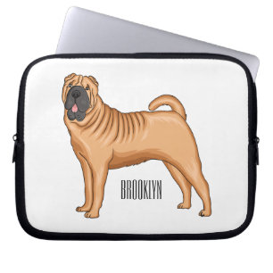 Chinese Shar-Pei cartoon illustratie Laptop Sleeve