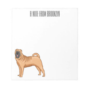 Chinese Shar-Pei cartoon illustratie Notitieblok