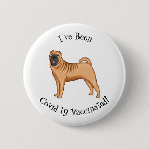 Chinese Shar-Pei cartoon illustratie Ronde Button 5,7 Cm